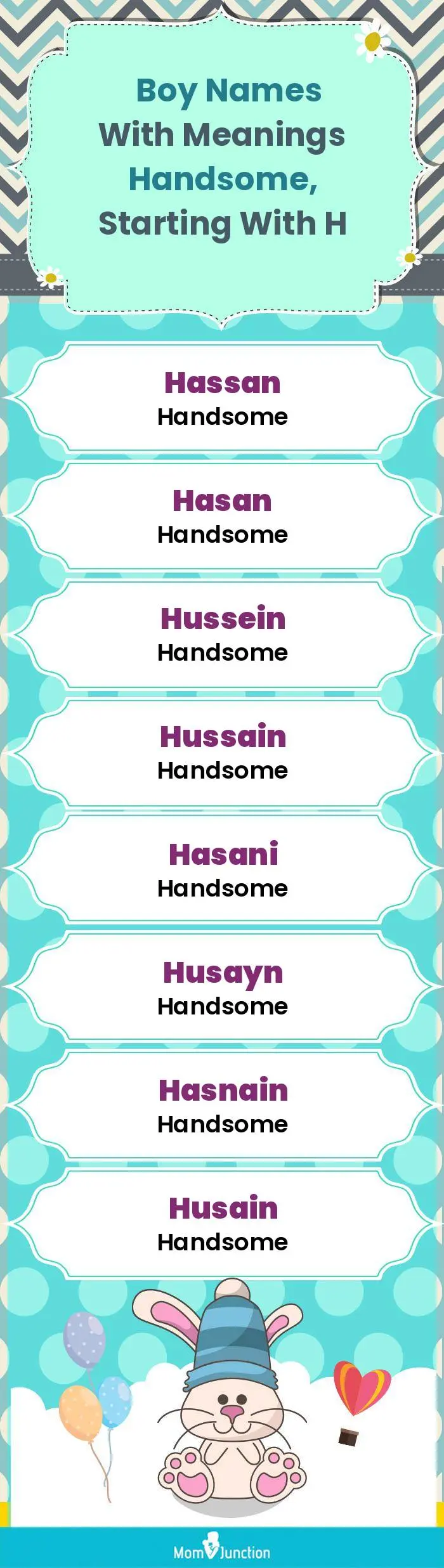  Boy Names with Meanings Handsome, Starting With H(infographic)