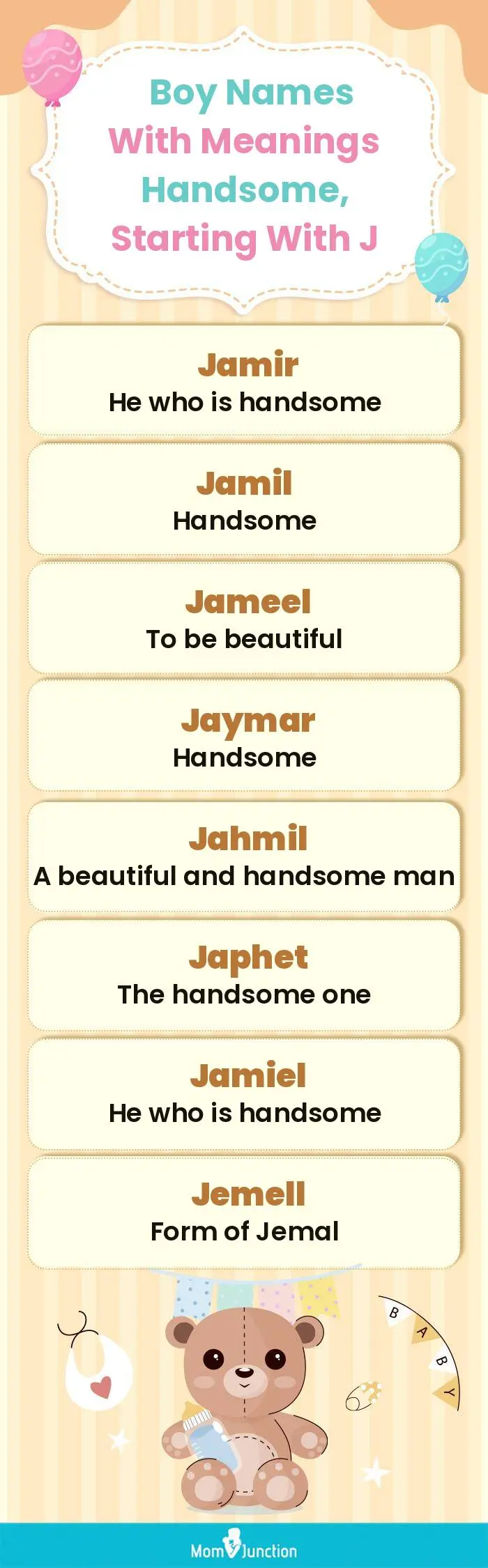  Boy Names with Meanings Handsome, Starting With J(infographic)