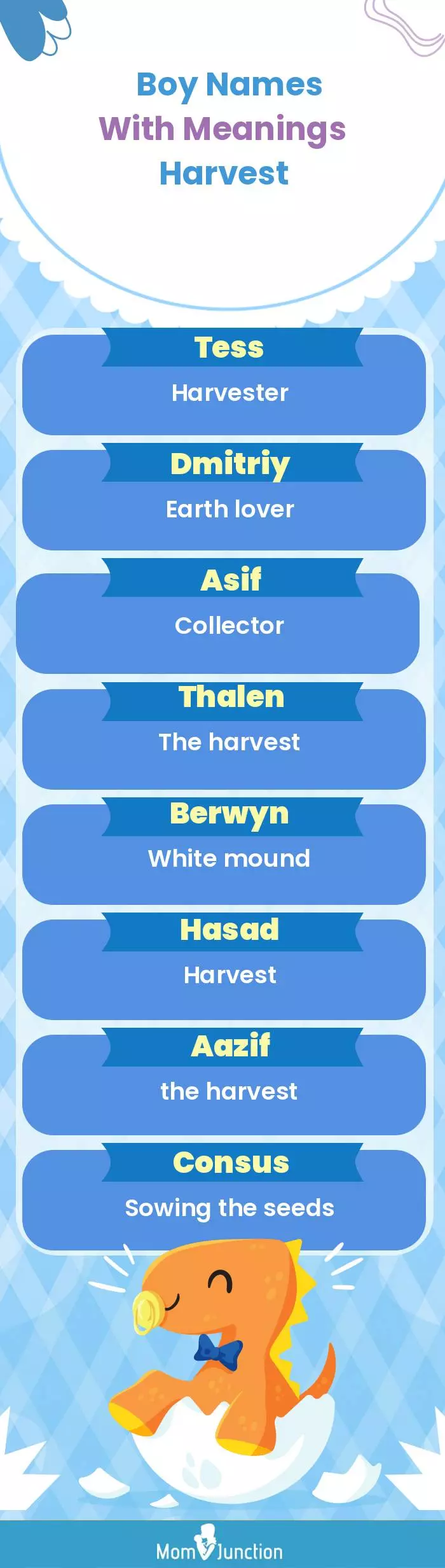 Boy Names with Meanings Harvest(infographic)
