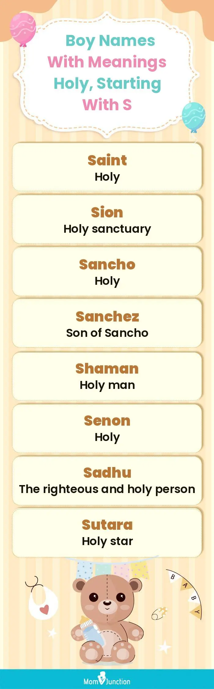  Boy Names with Meanings Holy, Starting With S(infographic)