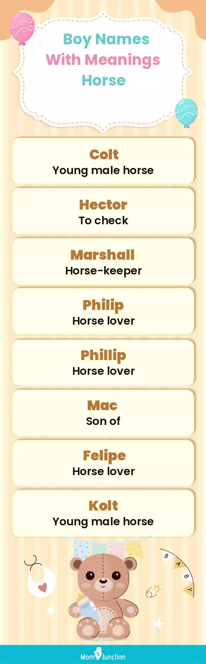  Boy Names with Meanings Horse(infographic)