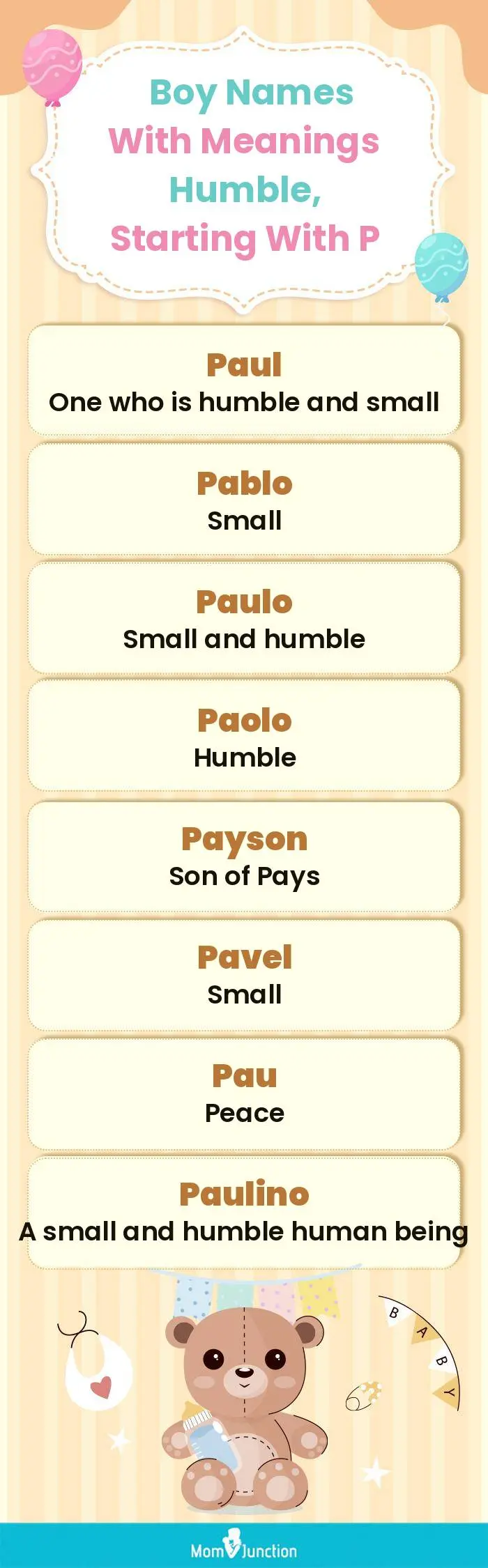  Boy Names with Meanings Humble, Starting With P(infographic)