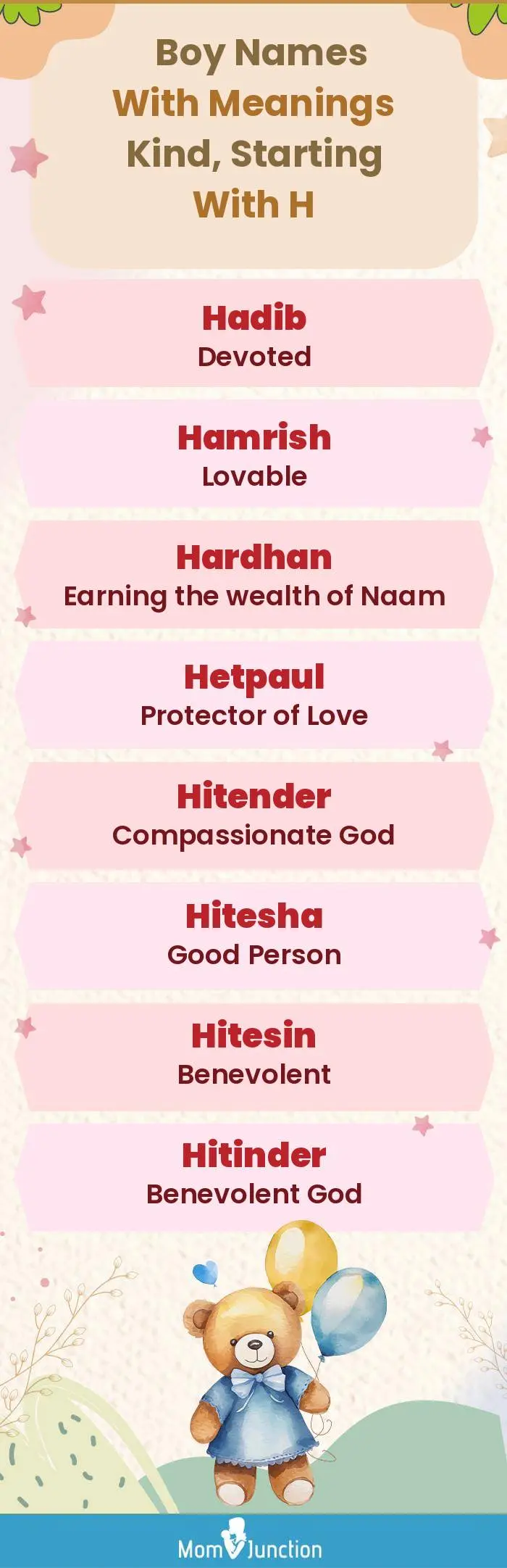  Boy Names with Meanings Kind, Starting With H(infographic)