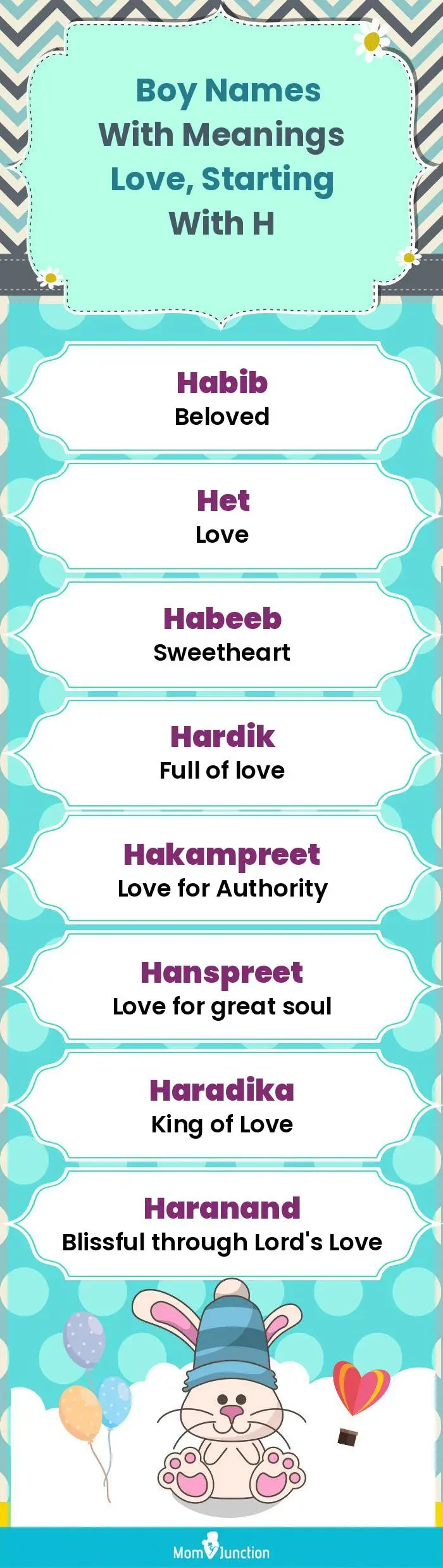  Boy Names with Meanings Love, Starting With H(infographic)