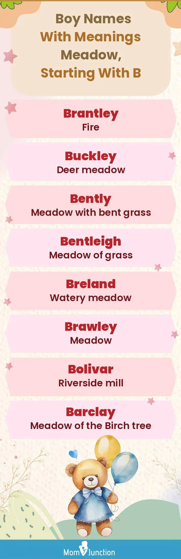  Boy Names with Meanings Meadow, Starting With B(infographic)