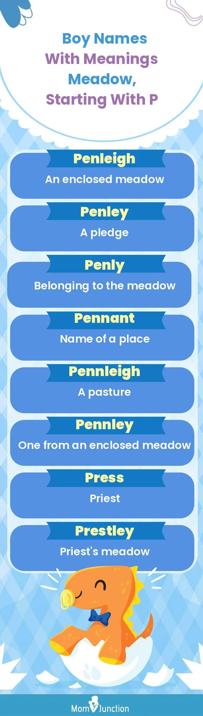  Boy Names with Meanings Meadow, Starting With P(infographic)