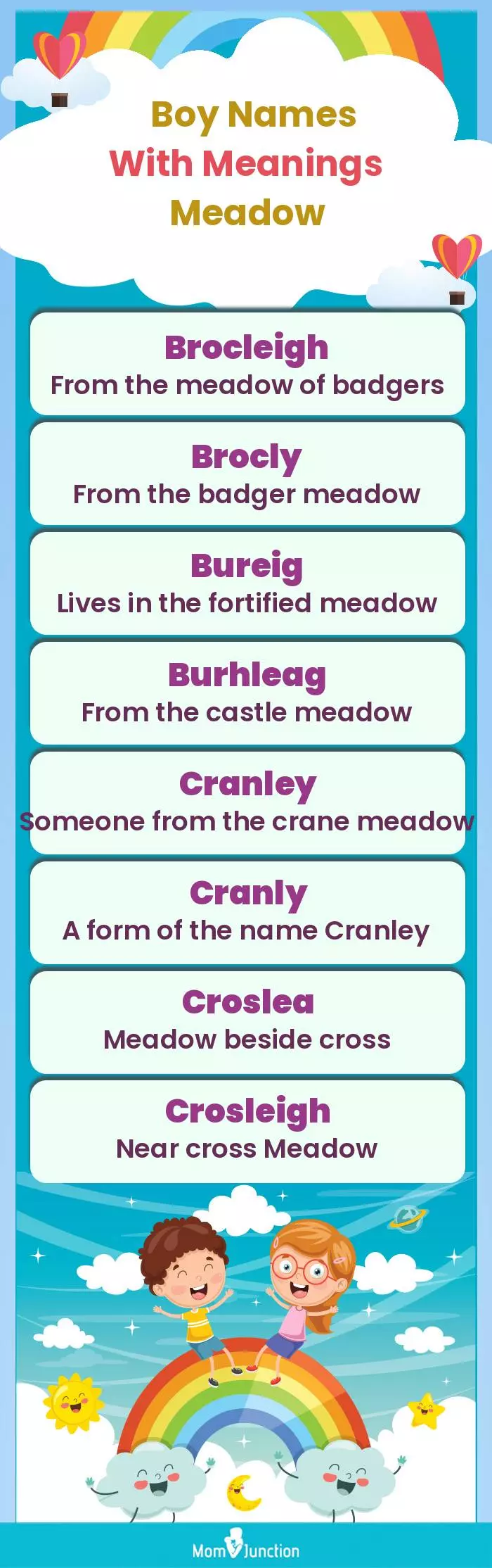  Boy Names with Meanings Meadow(infographic)