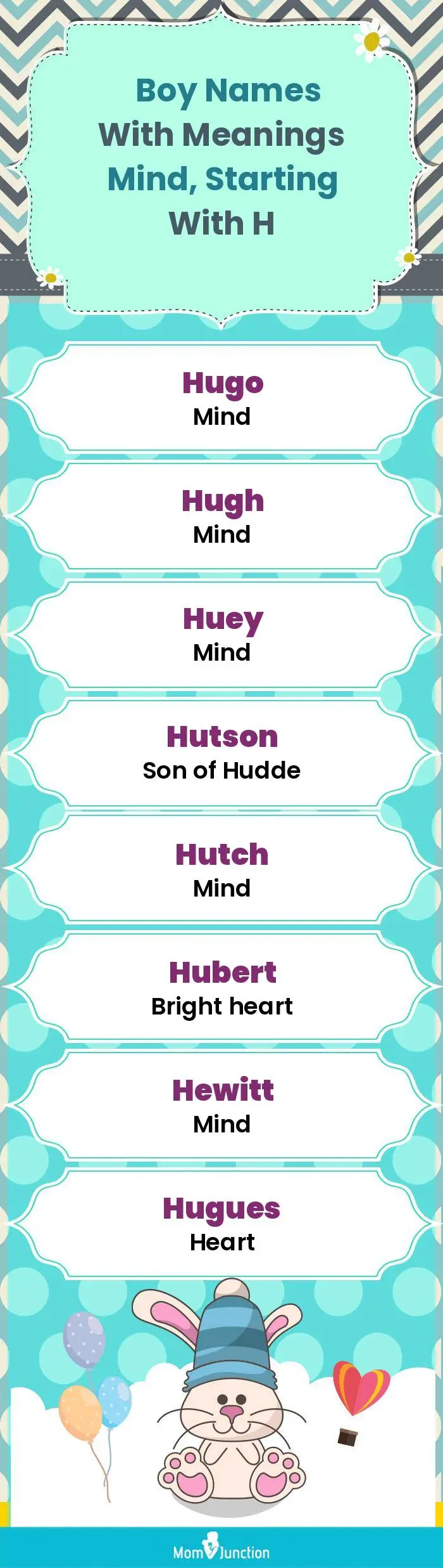  Boy Names with Meanings Mind, Starting With H(infographic)