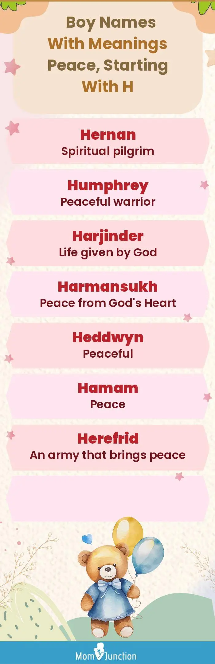  Boy Names with Meanings Peace, Starting With H(infographic)