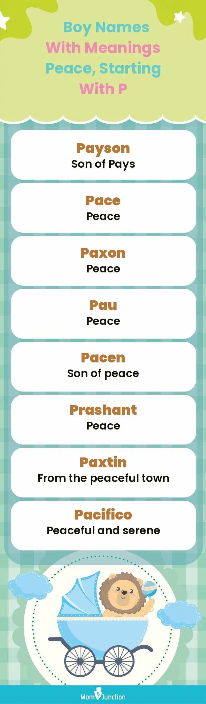  Boy Names with Meanings Peace, Starting With P(infographic)