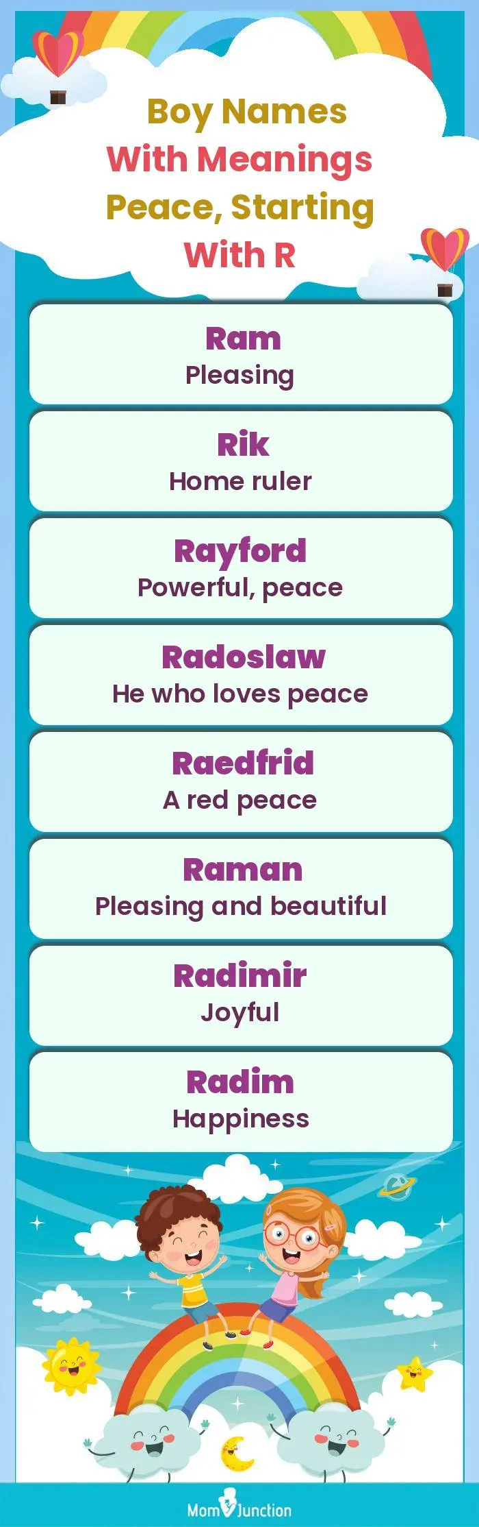  Boy Names with Meanings Peace, Starting With R(infographic)