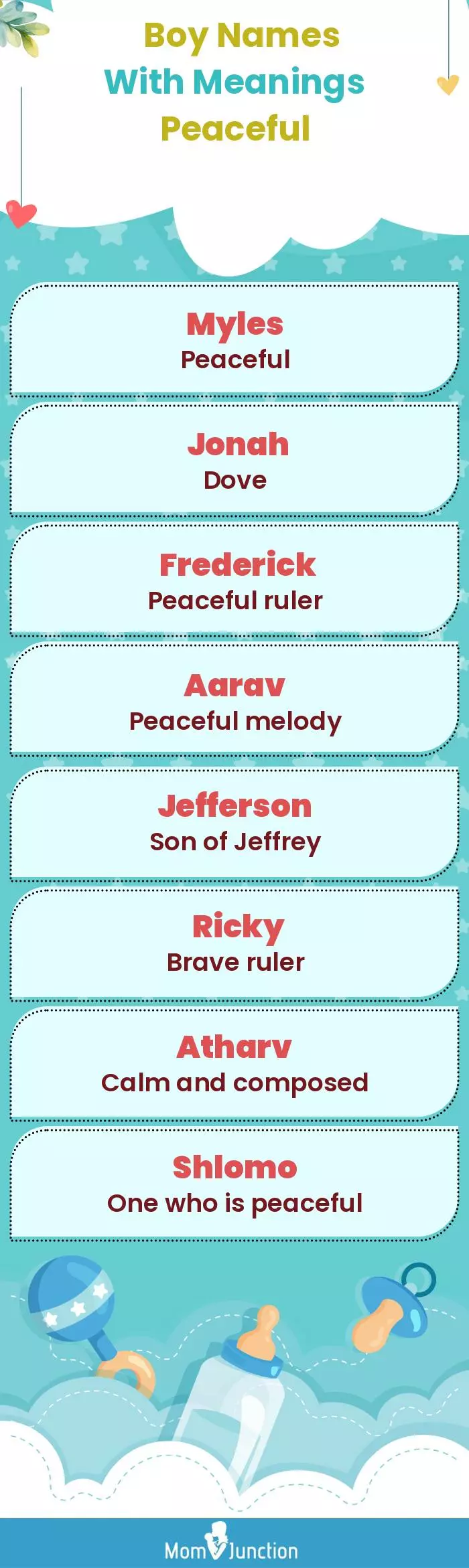  Boy Names with Meanings Peaceful(infographic)