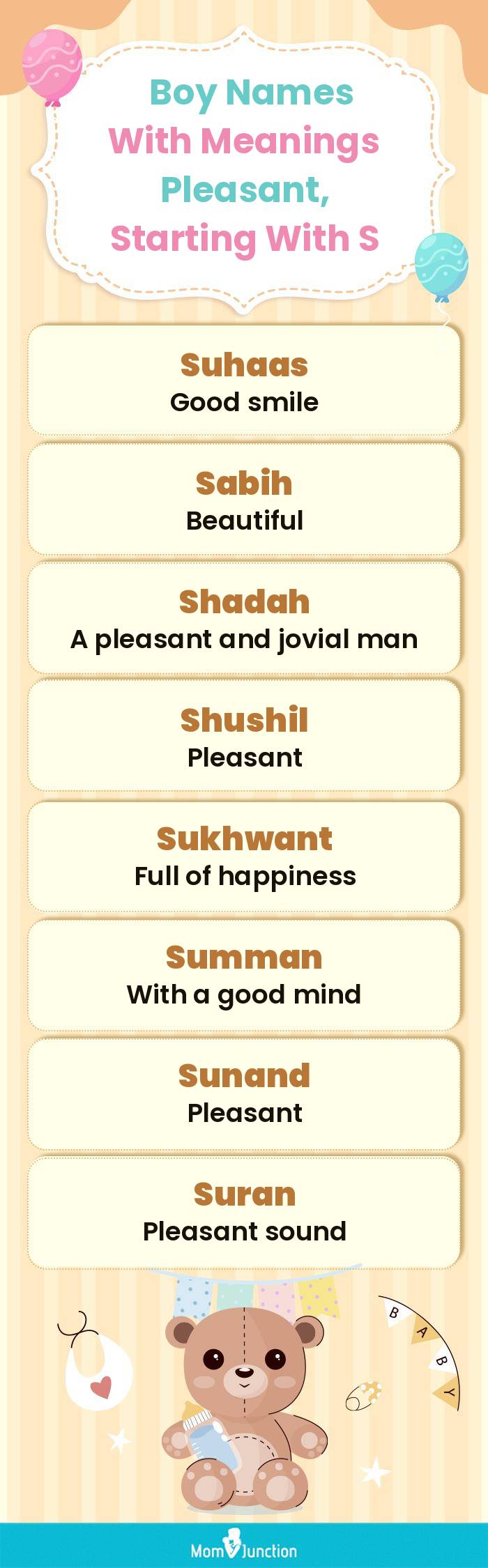  Boy Names with Meanings Pleasant, Starting With S(infographic)