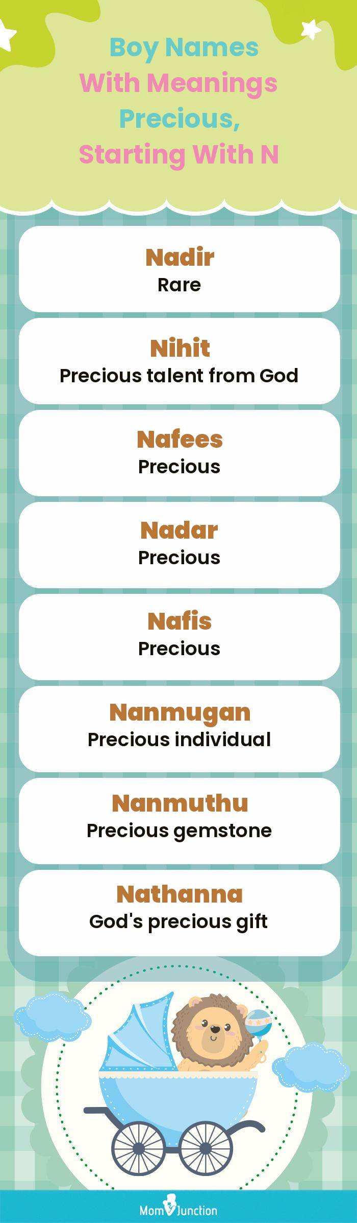  Boy Names with Meanings Precious, Starting With N(infographic)