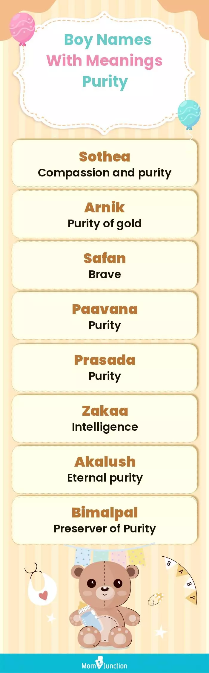  Boy Names with Meanings Purity(infographic)