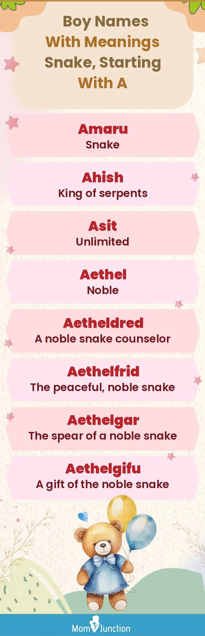  Boy Names with Meanings Snake, Starting With A(infographic)