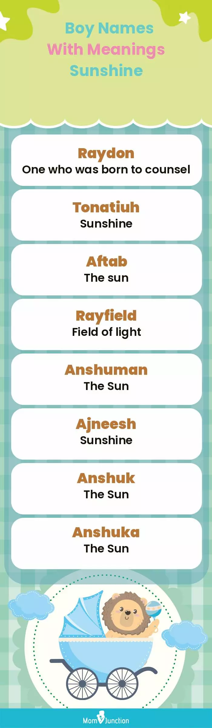  Boy Names with Meanings Sunshine(infographic)