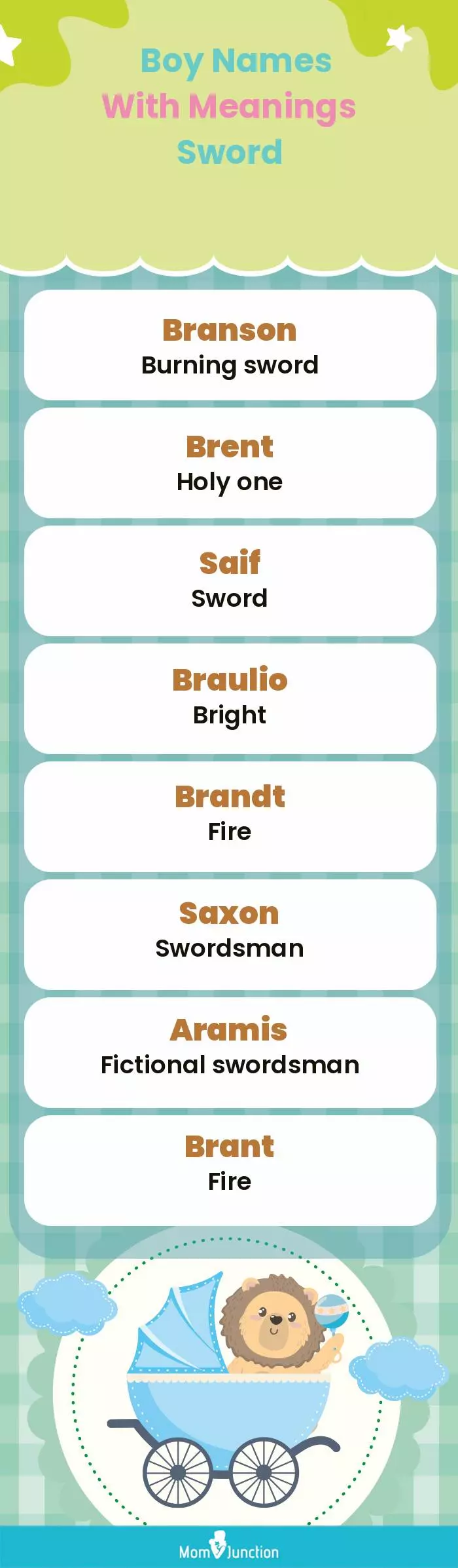  Boy Names with Meanings Sword(infographic)