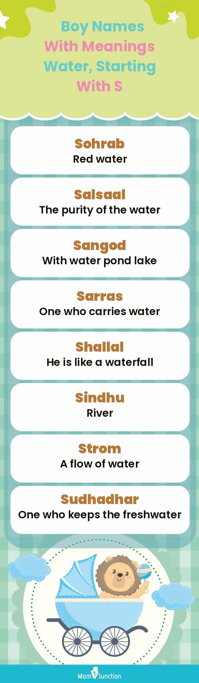  Boy Names with Meanings Water, Starting With S(infographic)