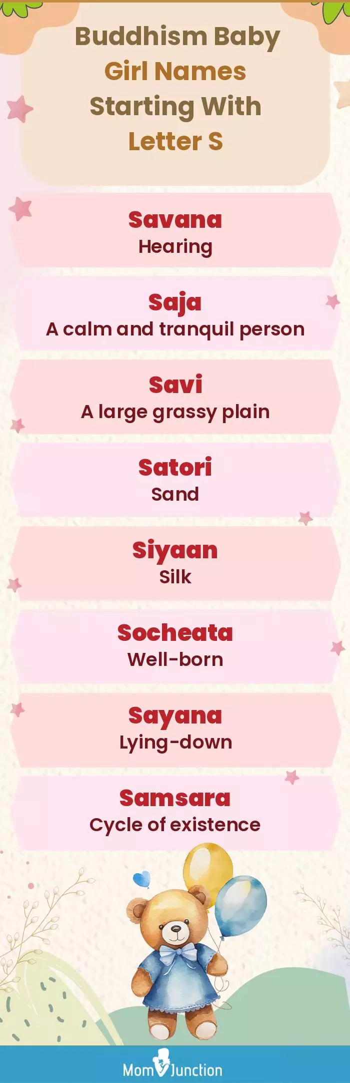  Buddhism Baby Girl Names Starting With Letter S(infographic)