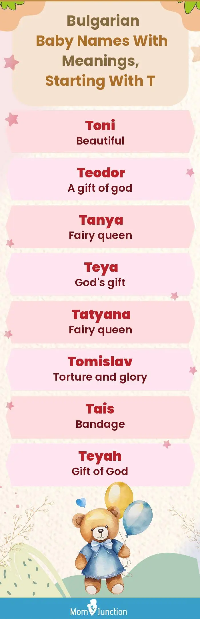  Bulgarian Baby Names with Meanings, Starting With T(infographic)