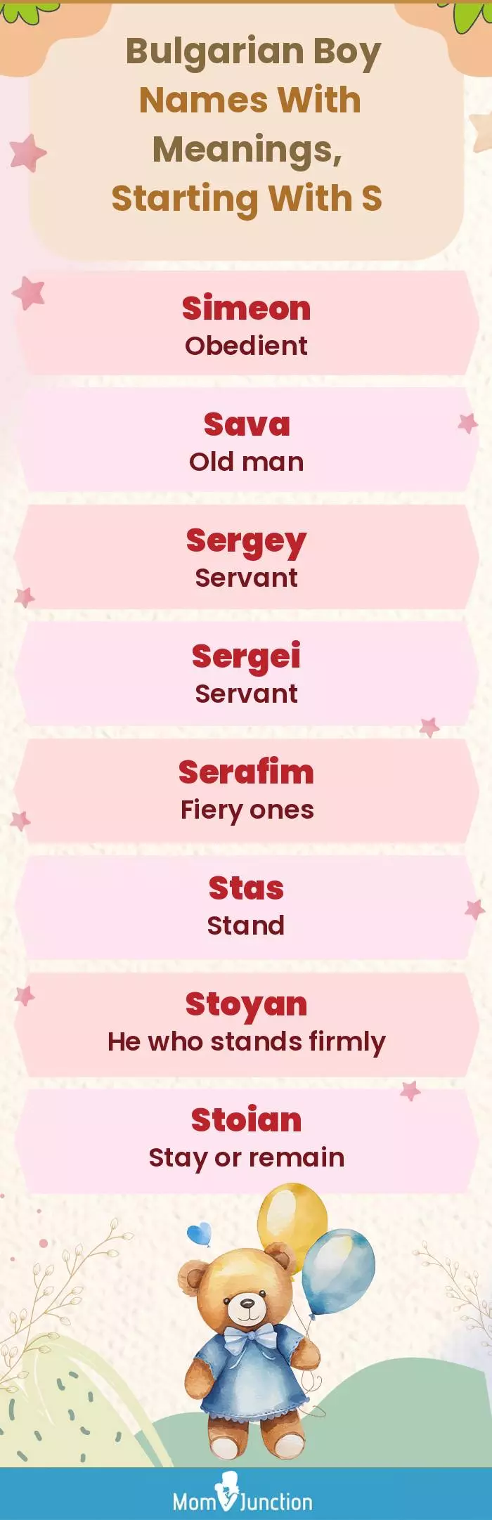  Bulgarian Boy Names with Meanings, Starting With S(infographic)