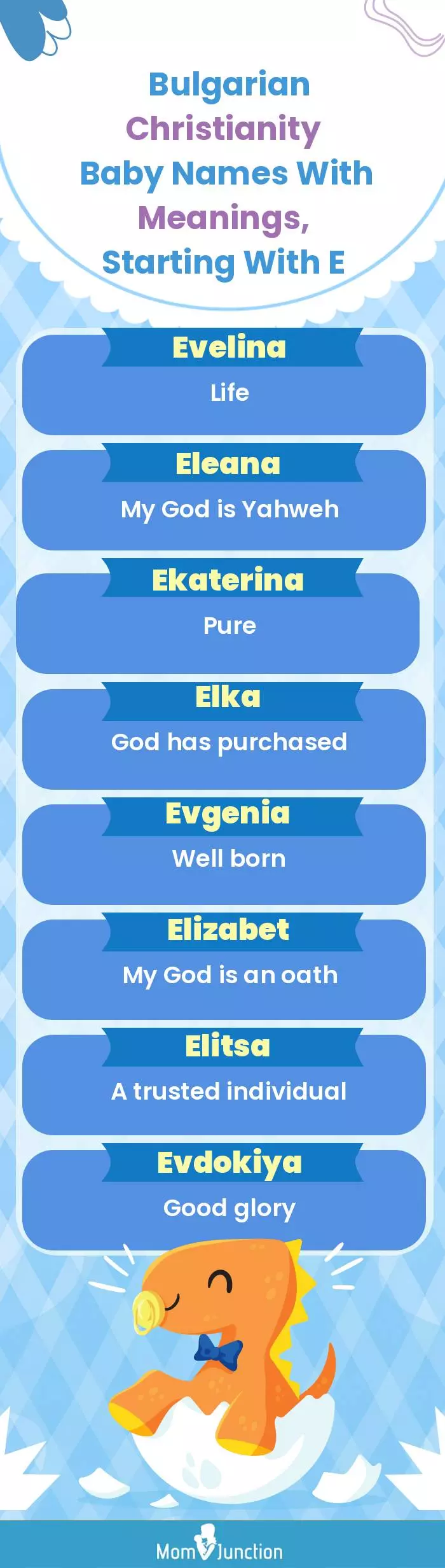  Bulgarian Christianity Baby Names with Meanings, Starting With E(infographic)