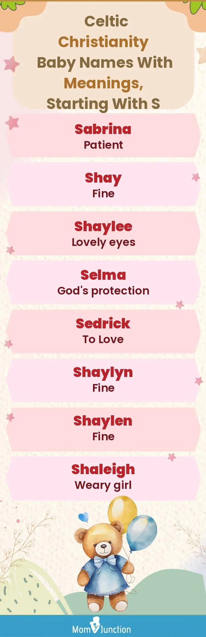  Celtic Christianity Baby Names with Meanings, Starting With S(infographic)