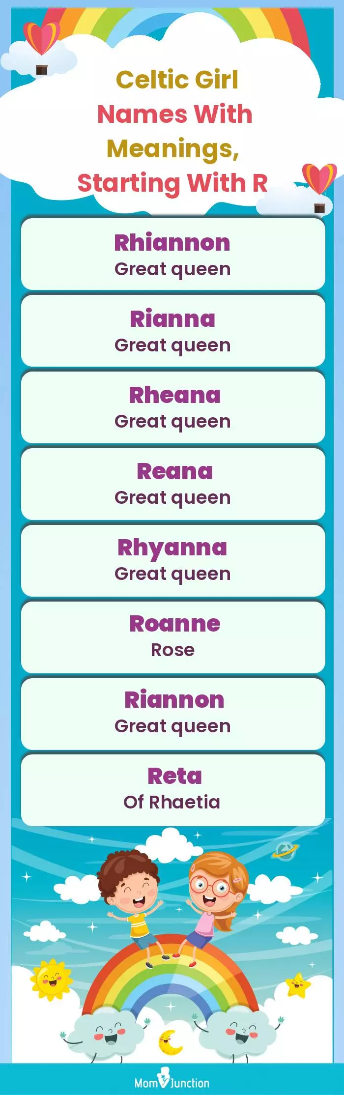  Celtic Girl Names with Meanings, Starting With R(infographic)