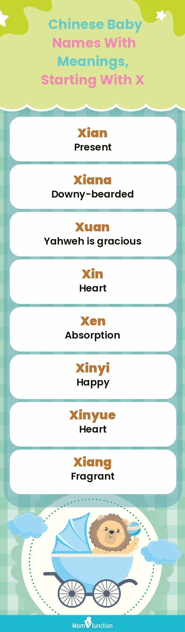  Chinese Baby Names with Meanings, Starting With X(infographic)