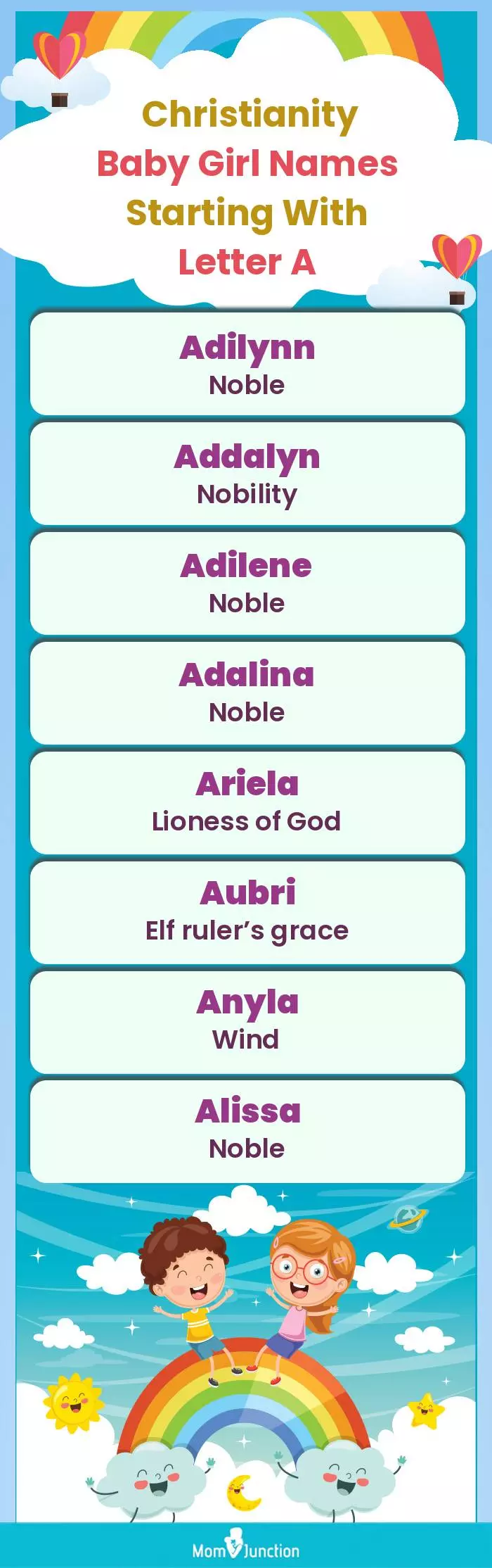  Christianity Baby Girl Names Starting With Letter A(infographic)