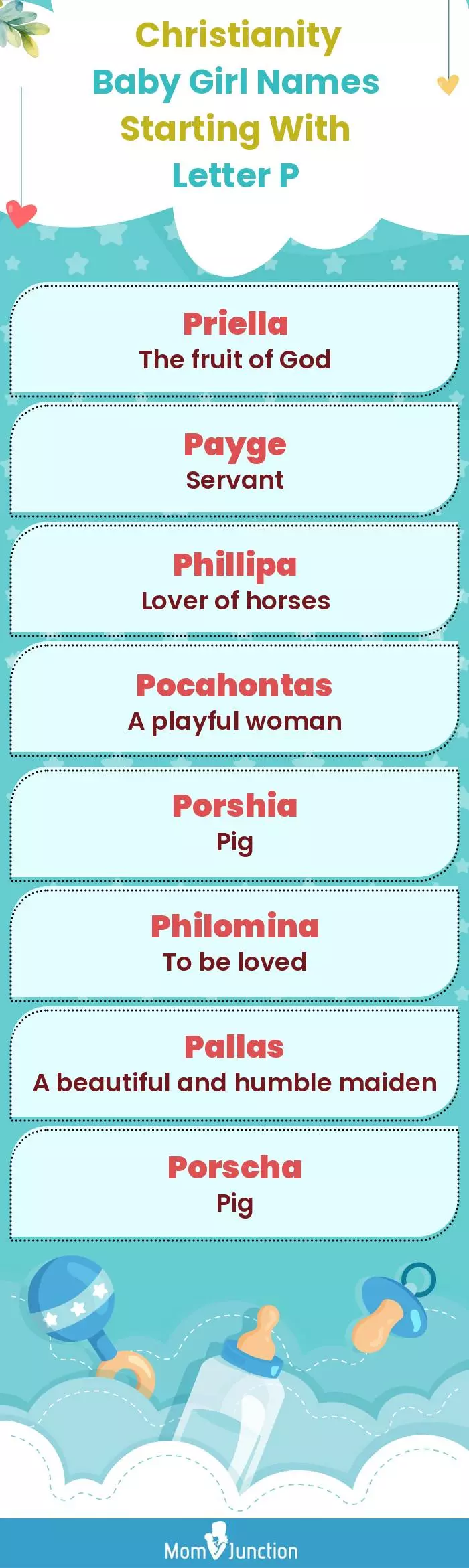  Christianity Baby Girl Names Starting With Letter P(infographic)