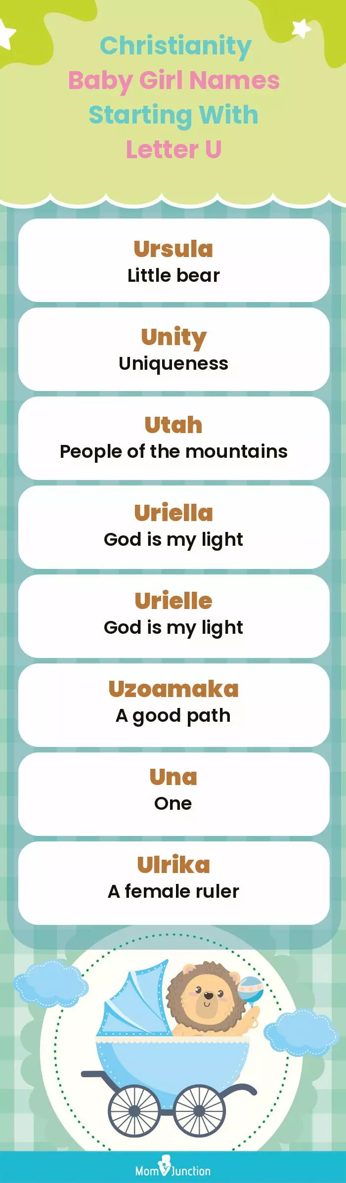  Christianity Baby Girl Names Starting With Letter U(infographic)