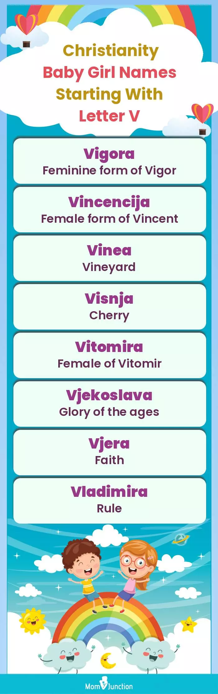  Christianity Baby Girl Names Starting With Letter V(infographic)