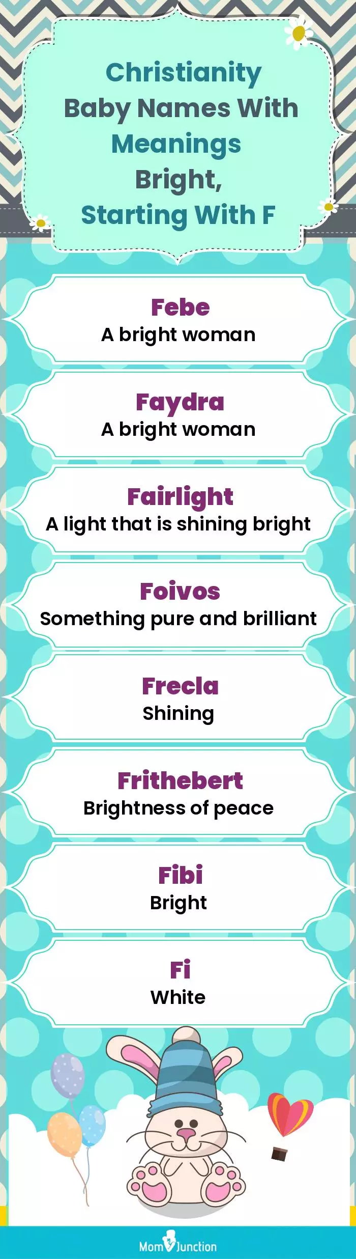  Christianity Baby Names with Meanings Bright, Starting With F(infographic)