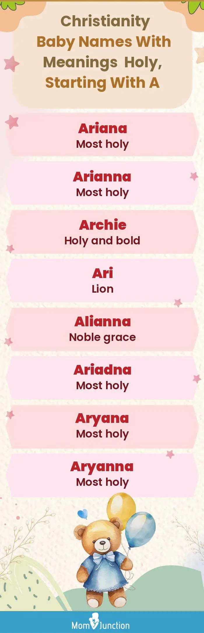  Christianity Baby Names with Meanings Holy, Starting With A(infographic)