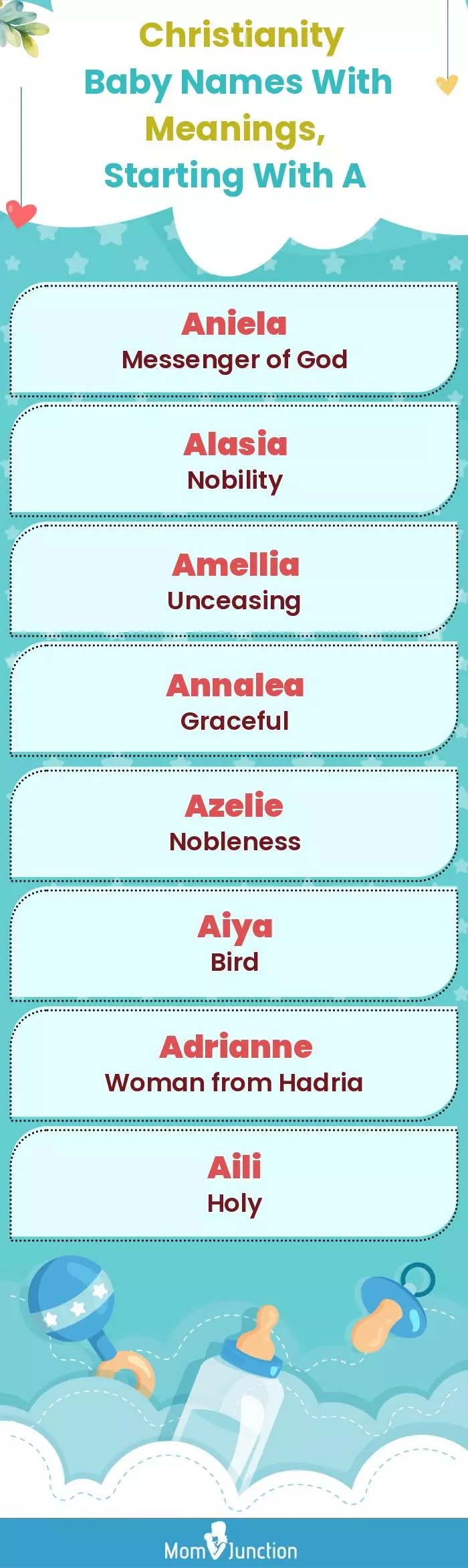  Christianity Baby Names with Meanings, Starting With A(infographic)