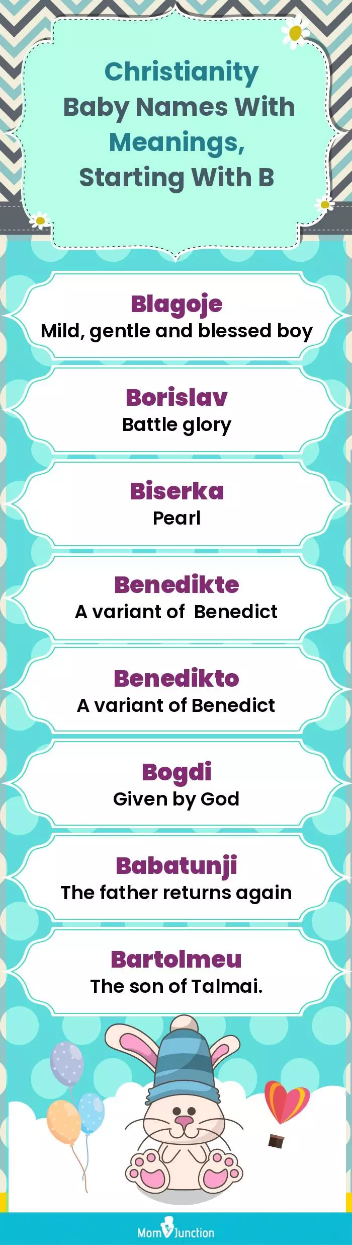  Christianity Baby Names with Meanings, Starting With B(infographic)