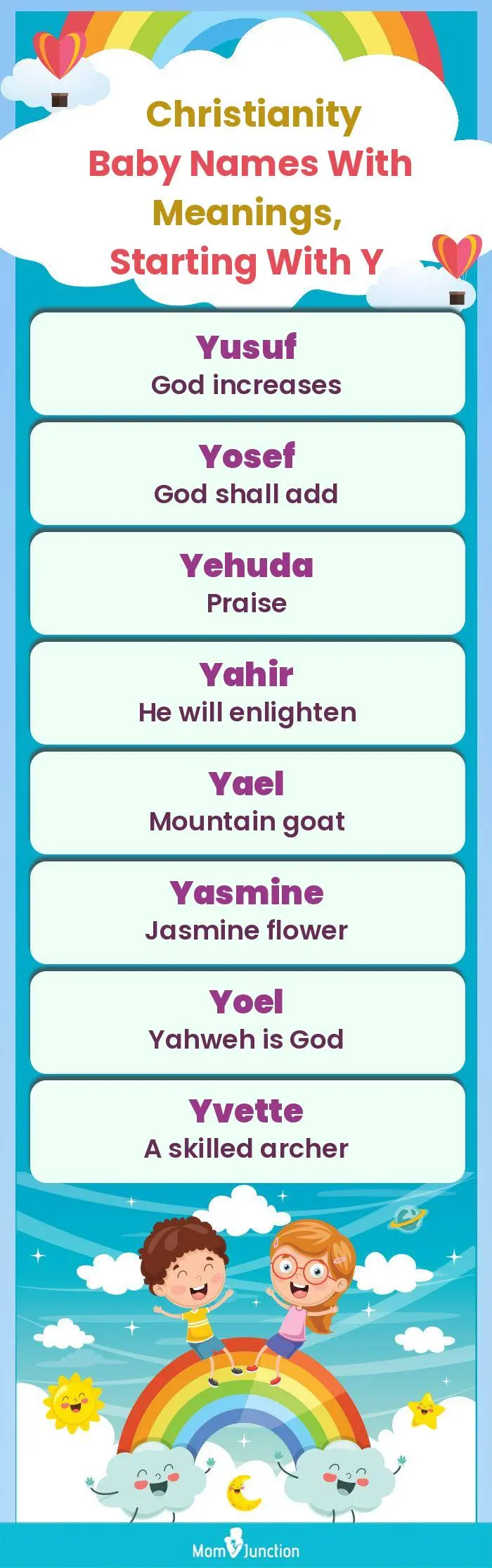  Christianity Baby Names with Meanings, Starting With Y(infographic)