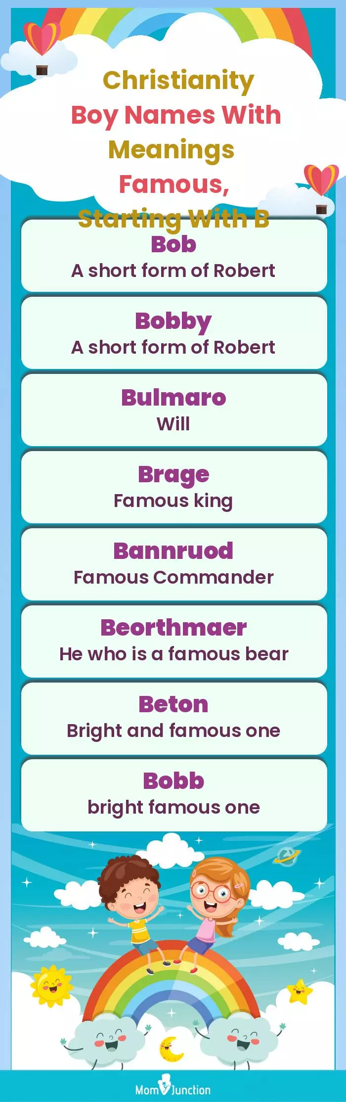  Christianity Boy Names with Meanings Famous, Starting With B(infographic)