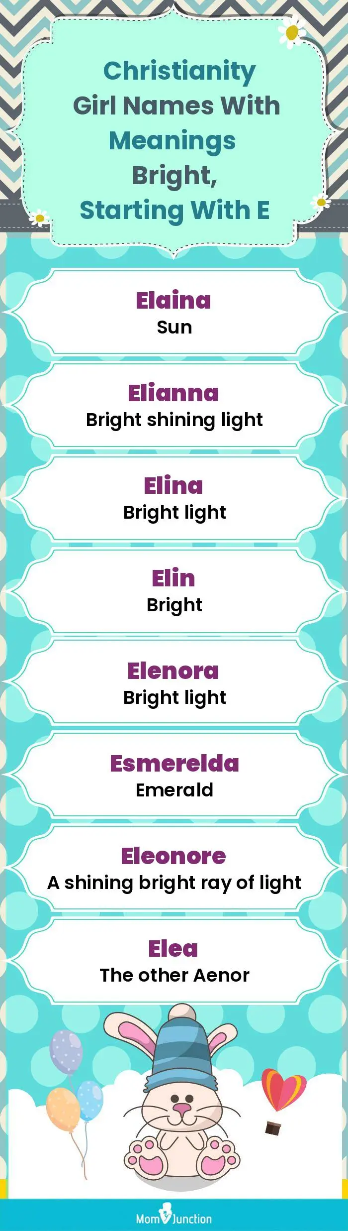  Christianity Girl Names with Meanings Bright, Starting With E(infographic)