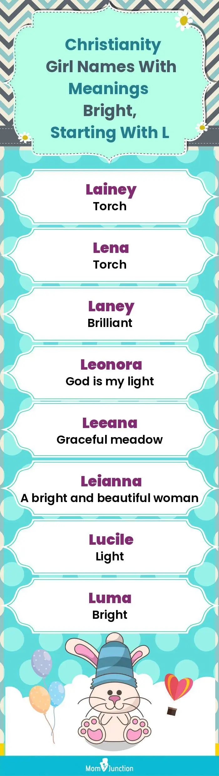  Christianity Girl Names with Meanings Bright, Starting With L(infographic)