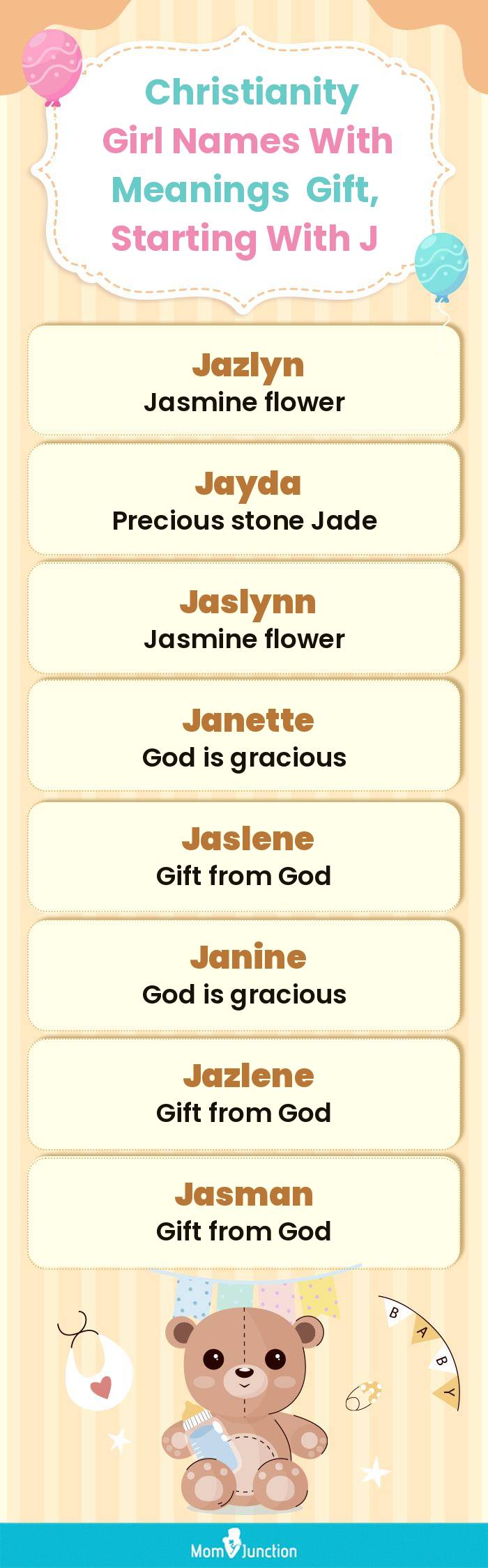  Christianity Girl Names with Meanings Gift, Starting With J(infographic)