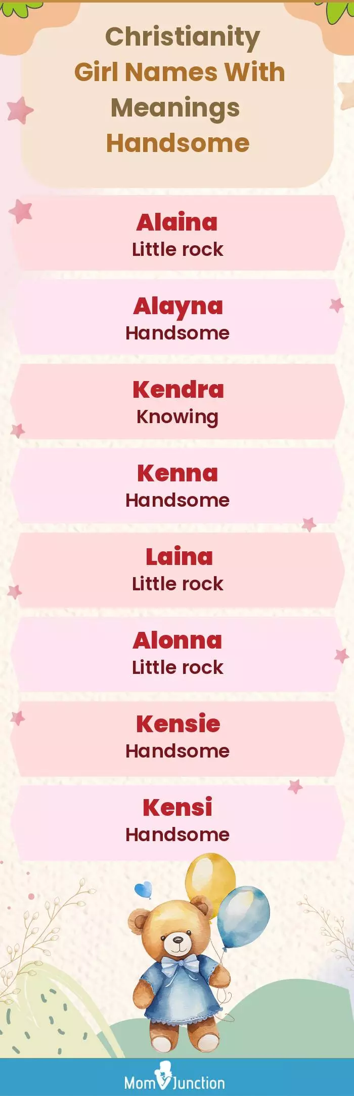 Christianity Girl Names with Meanings Handsome(infographic)