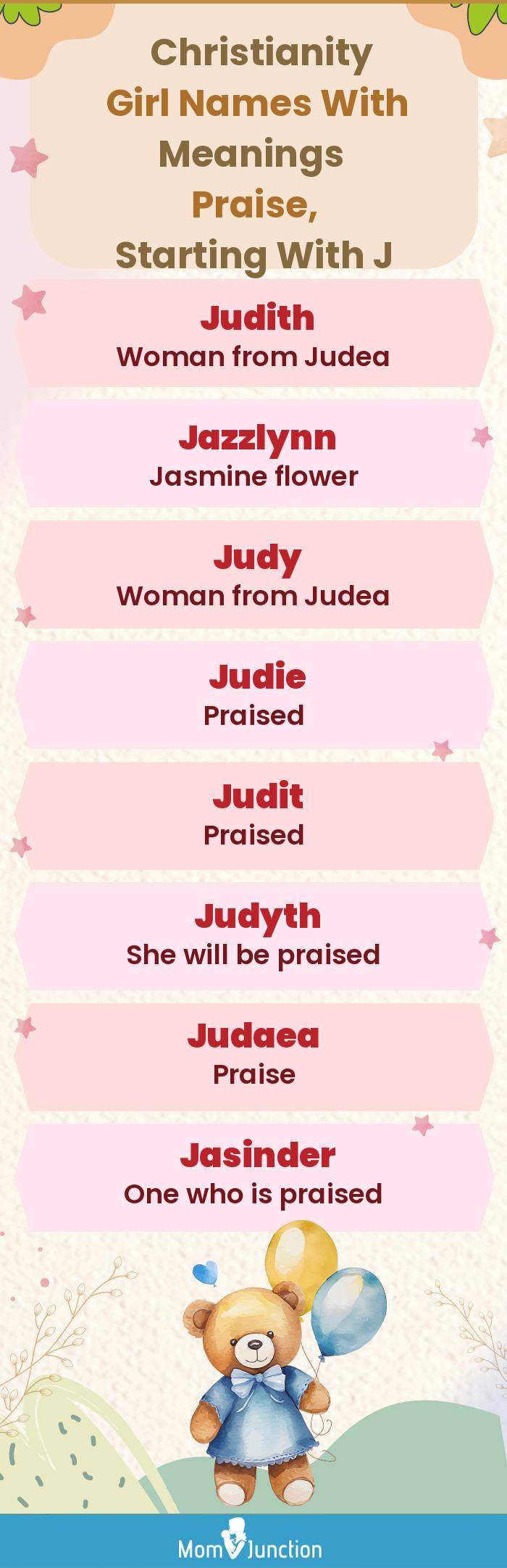  Christianity Girl Names with Meanings Praise, Starting With J(infographic)