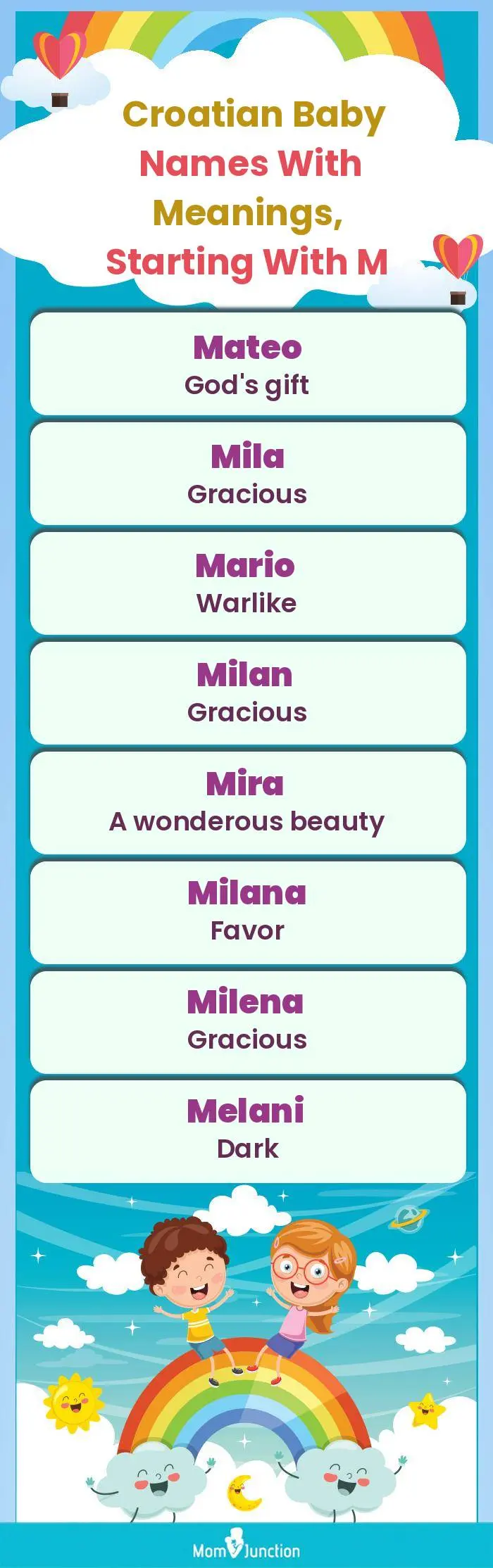  Croatian Baby Names with Meanings, Starting With M(infographic)