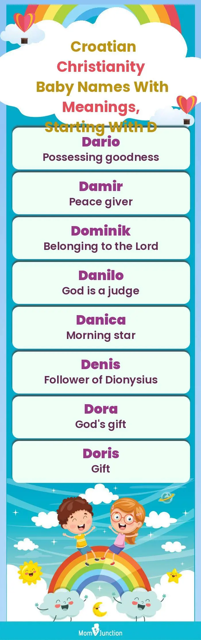  Croatian Christianity Baby Names with Meanings, Starting With D(infographic)