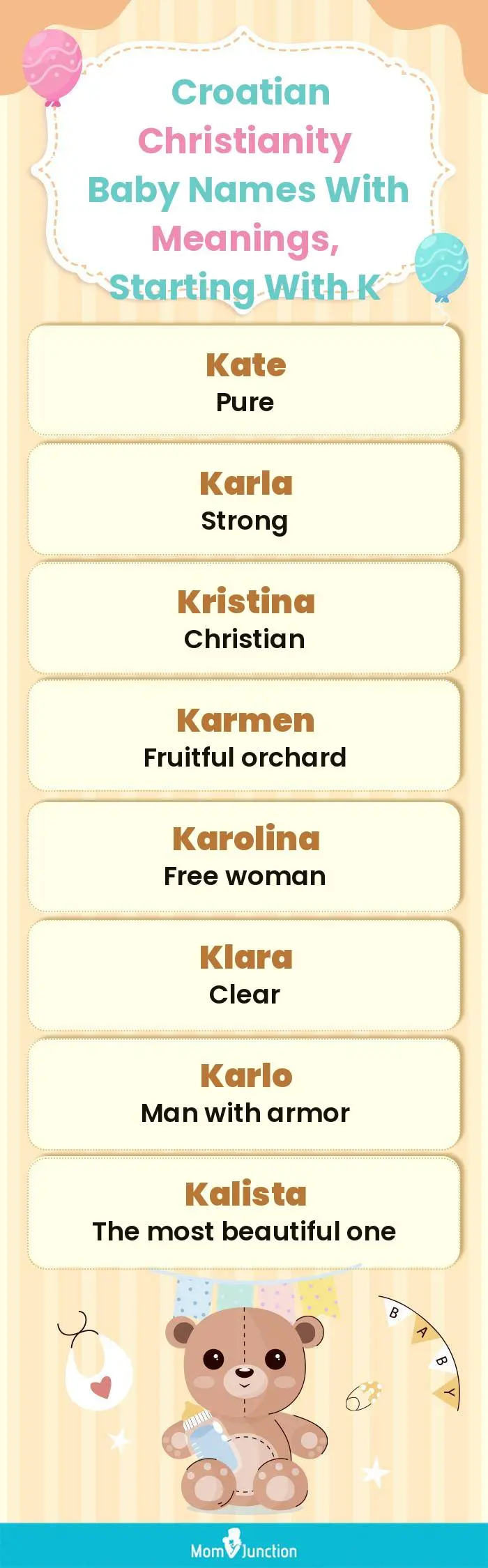  Croatian Christianity Baby Names with Meanings, Starting With K(infographic)