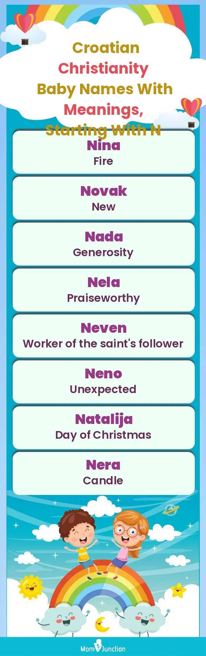  Croatian Christianity Baby Names with Meanings, Starting With N(infographic)