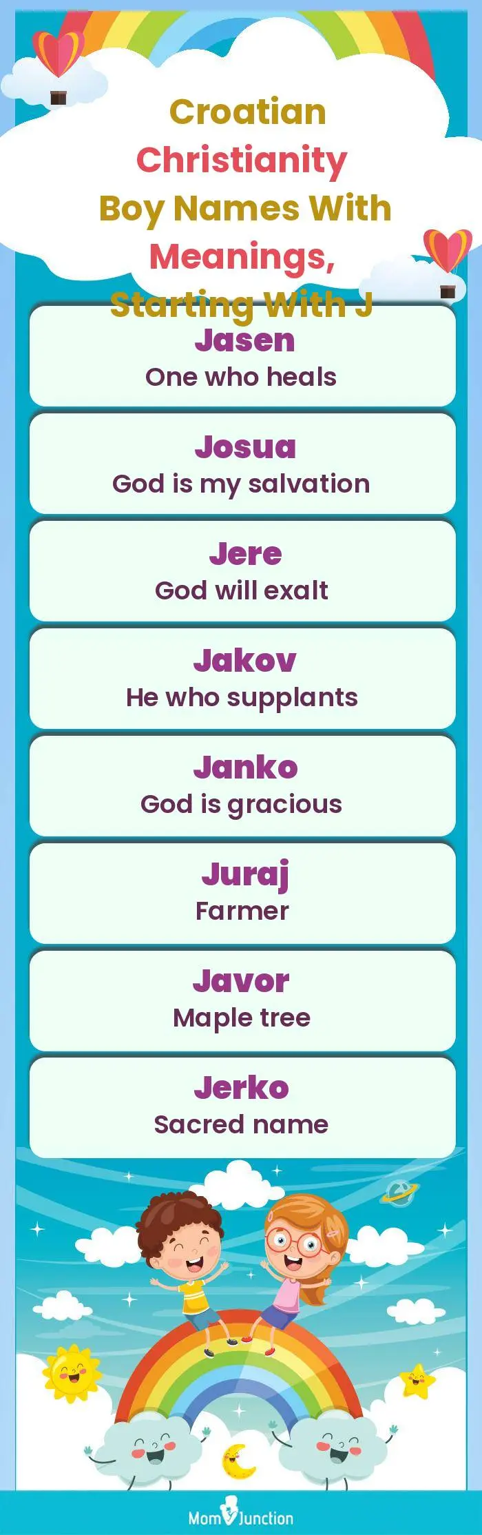  Croatian Christianity Boy Names with Meanings, Starting With J(infographic)